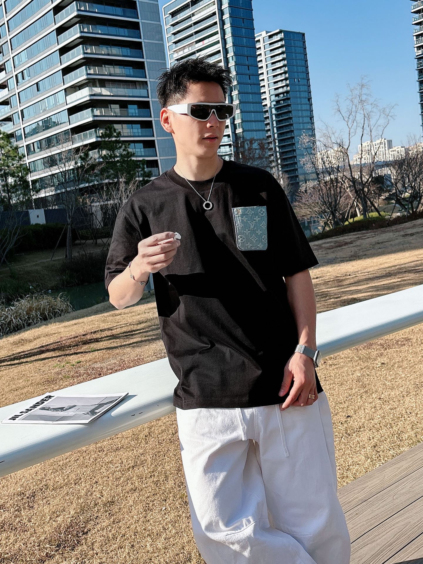 Louis Vuitton Basic Clothing Cotton Black M-l-xl