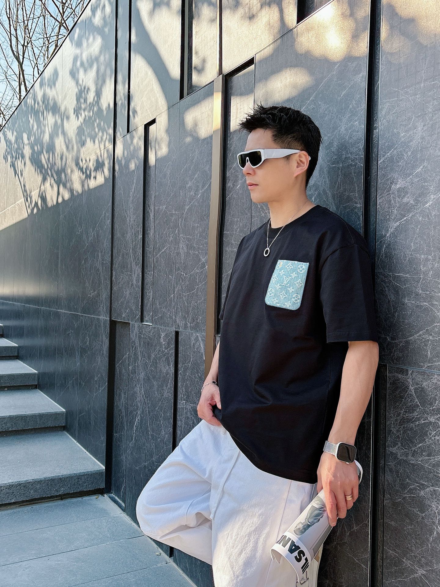 Louis Vuitton Basic Clothing Cotton Black M-l-xl