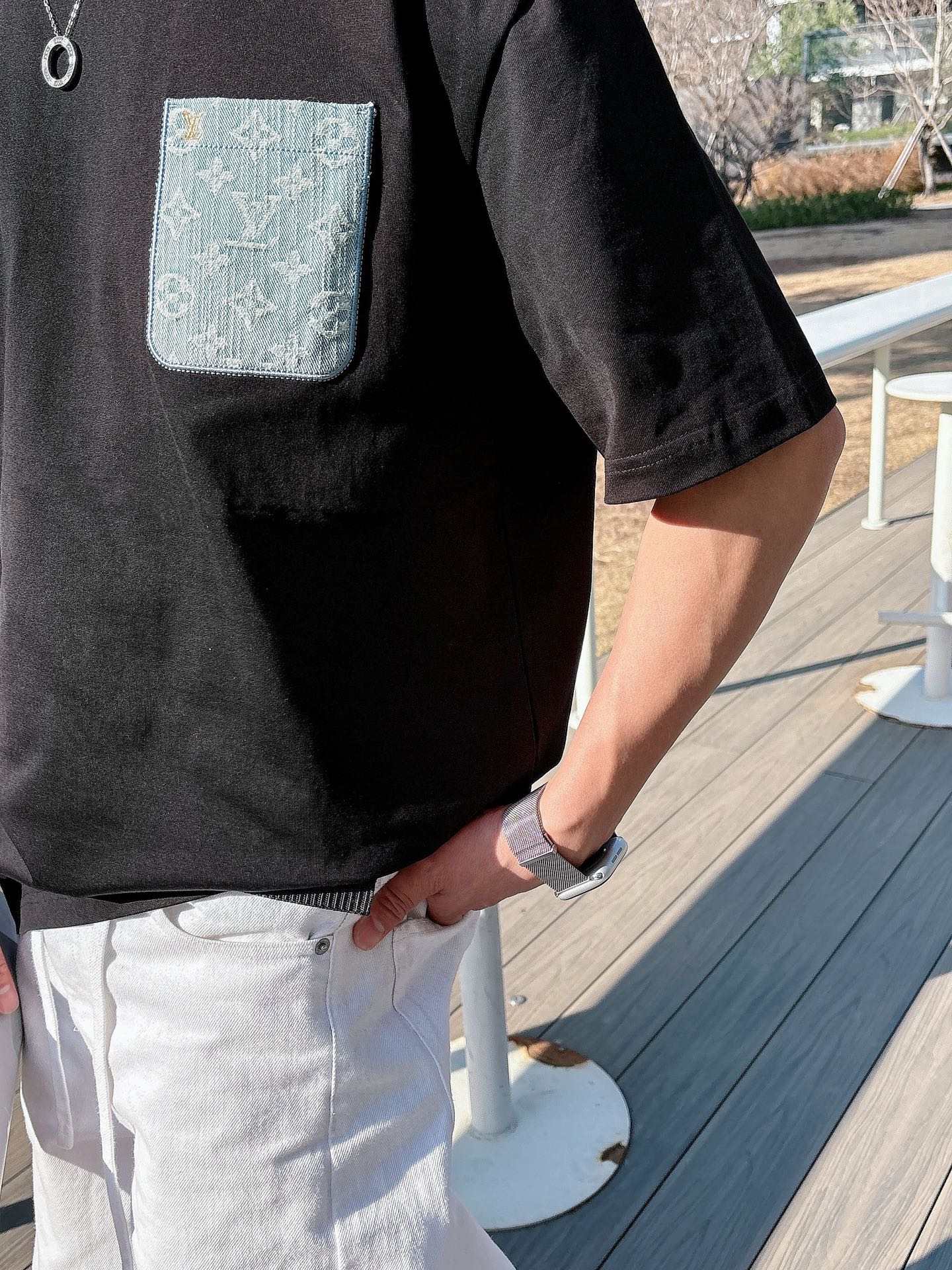 Louis Vuitton Basic Clothing Cotton Black M-l-xl