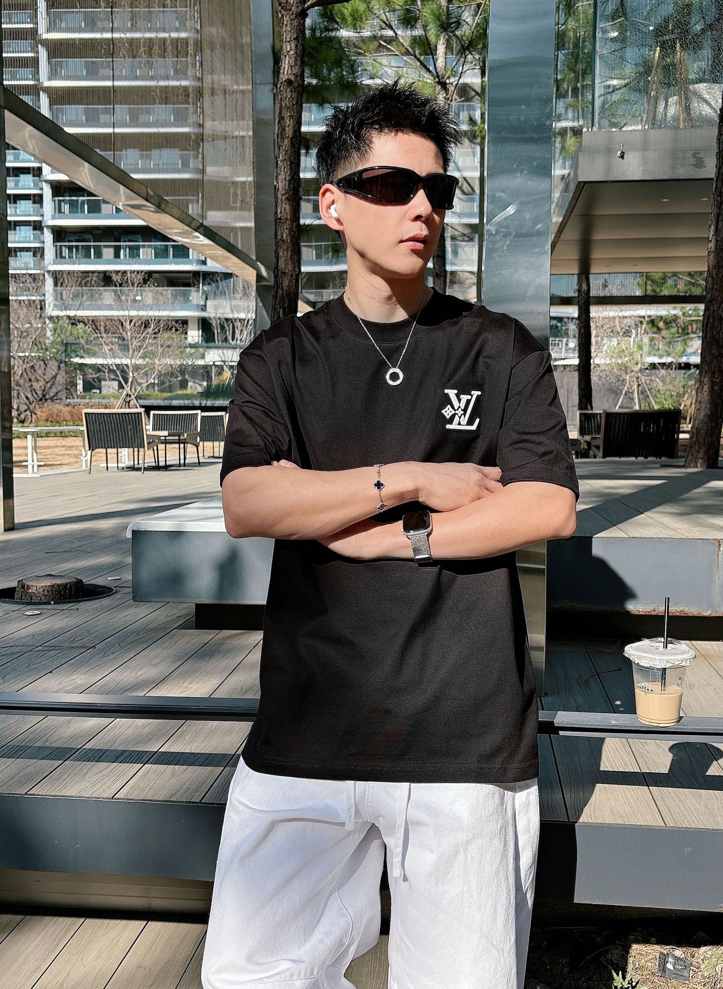 Louis Vuitton Basic Clothing Cotton Black M-l-xl