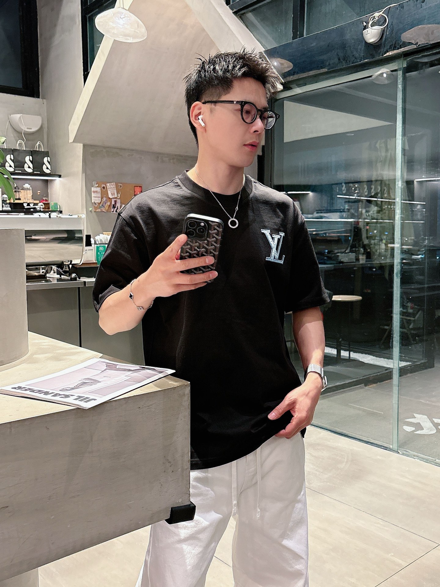 Louis Vuitton Basic Clothing Cotton Black M-l-xl