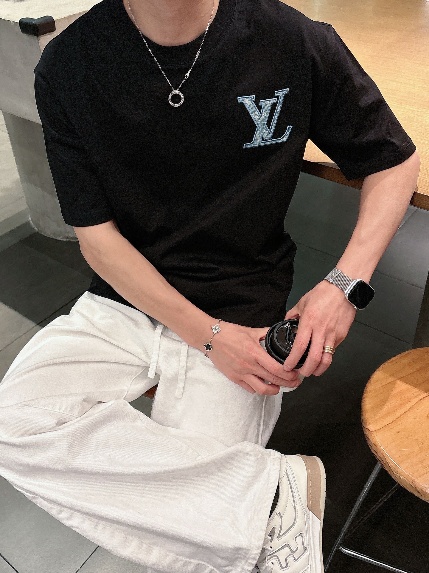 Louis Vuitton Basic Clothing Cotton Black M-l-xl