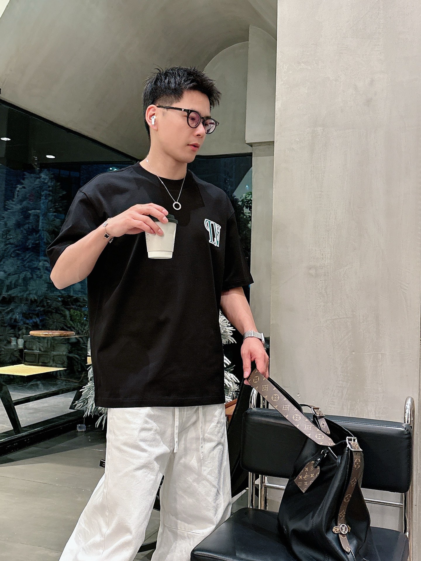 Louis Vuitton Basic Clothing Cotton Black M-l-xl