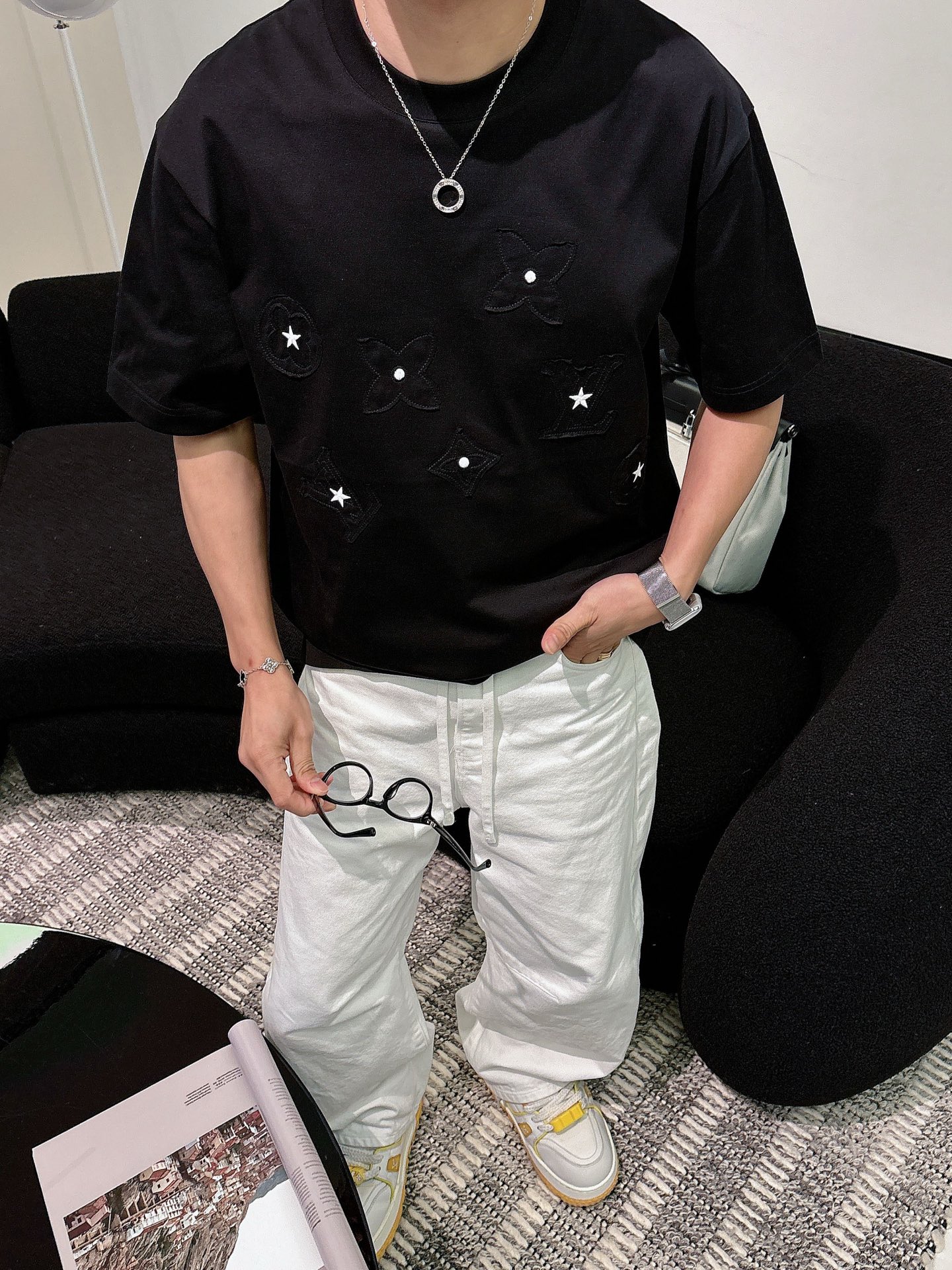 Louis Vuitton Basic Clothing Cotton Black M-l-xl