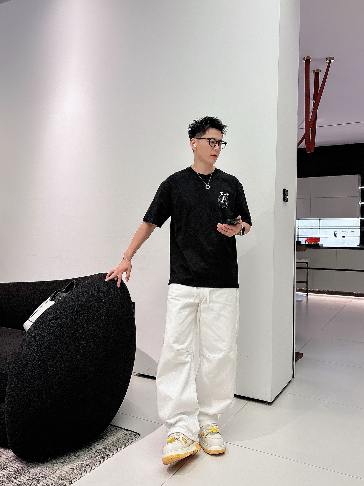 Louis Vuitton Basic Clothing Cotton Black M-l-xl