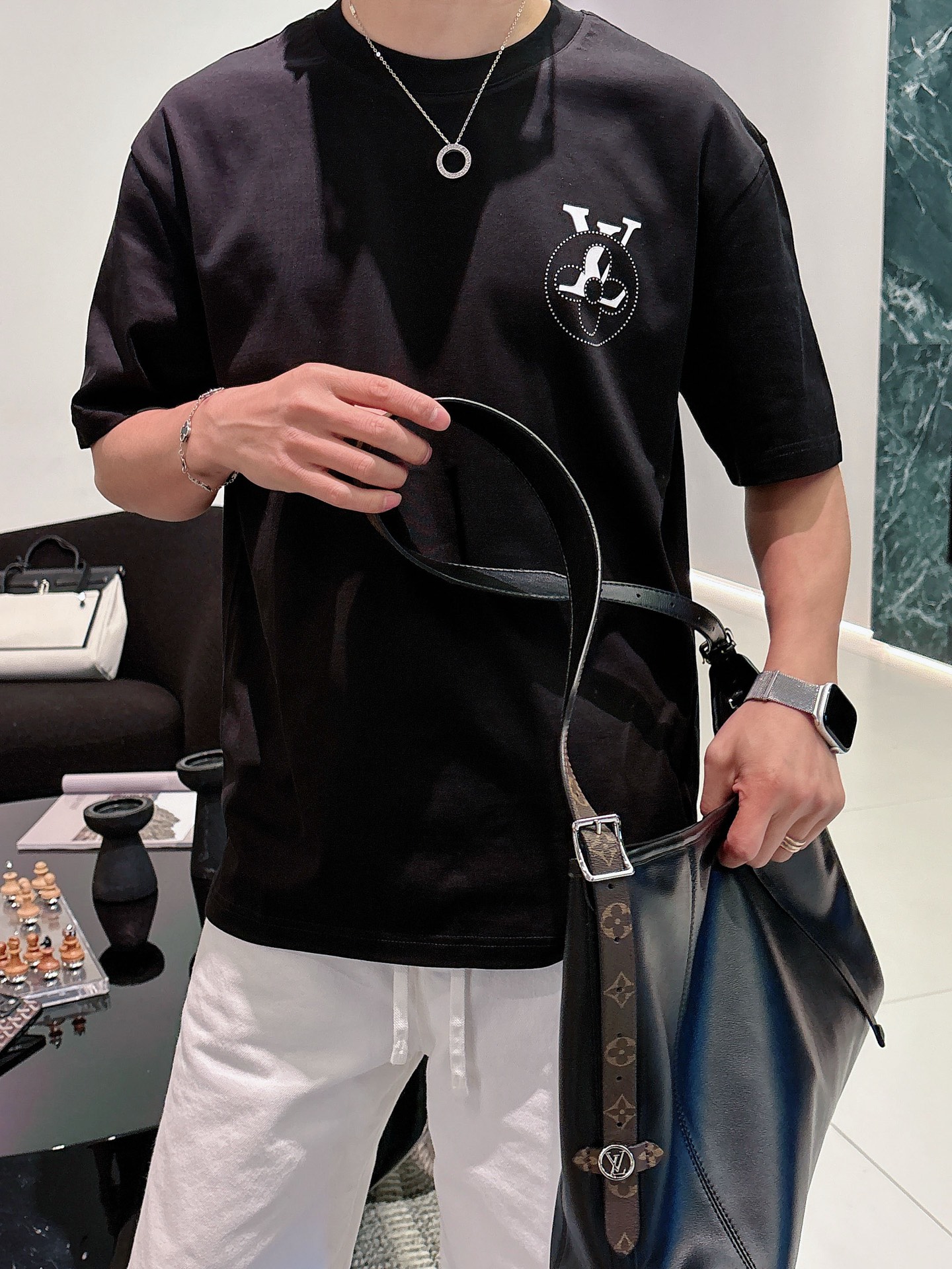 Louis Vuitton Basic Clothing Cotton Black M-l-xl