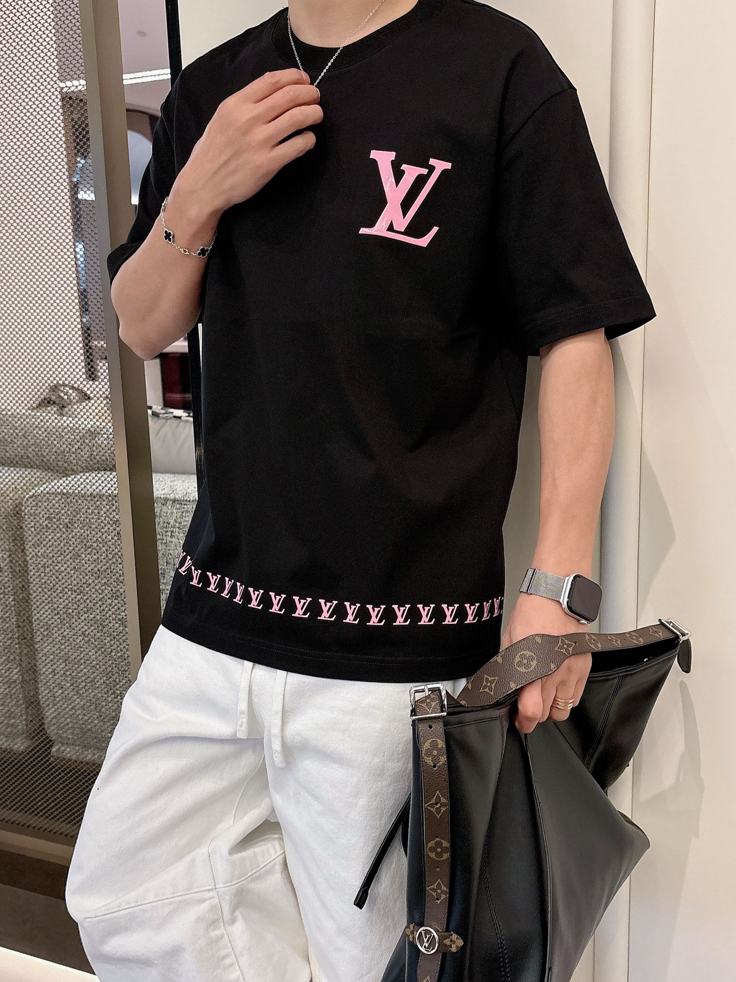 Louis Vuitton Basic Clothing Cotton Black M-l-xl