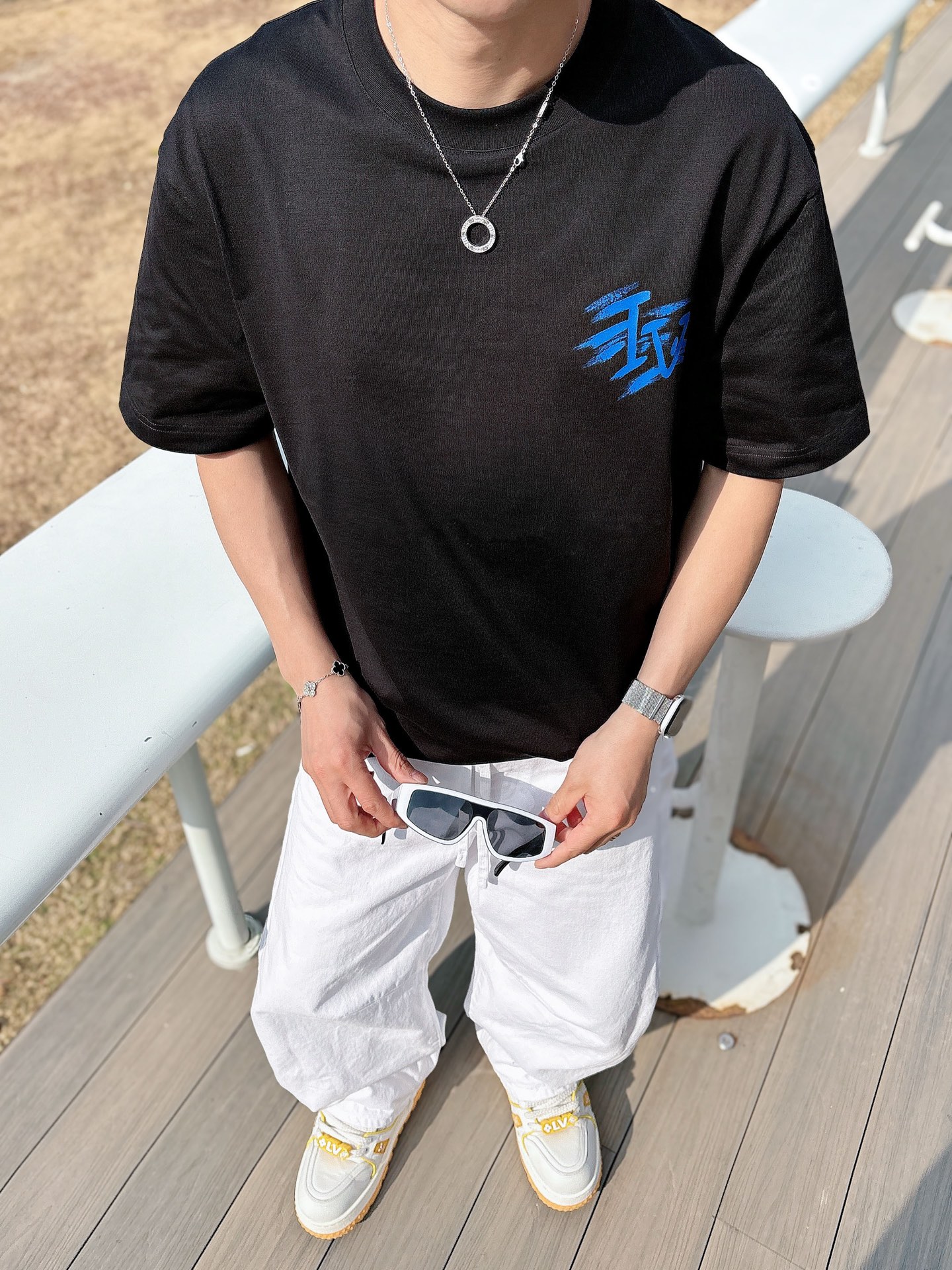 Louis Vuitton Basic Clothing Cotton Black M-l-xl