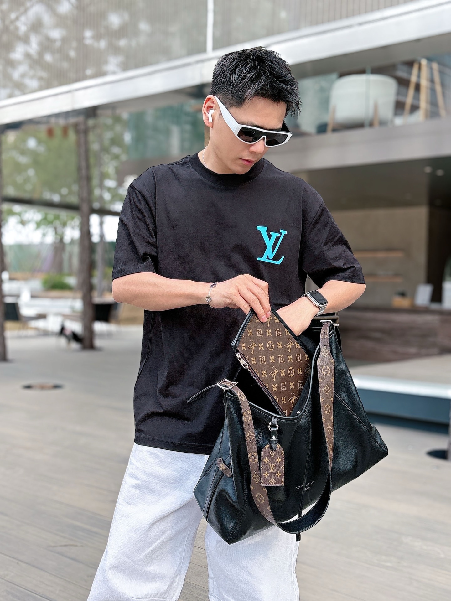 Louis Vuitton Basic Clothing Cotton Black M-l-xl
