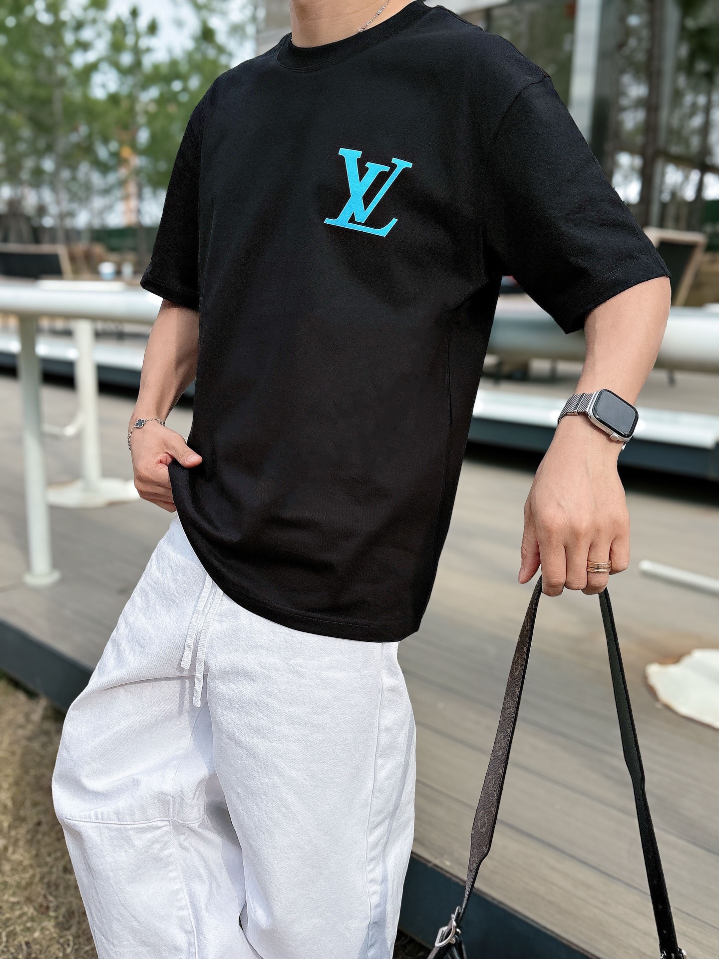 Louis Vuitton Basic Clothing Cotton Black M-l-xl