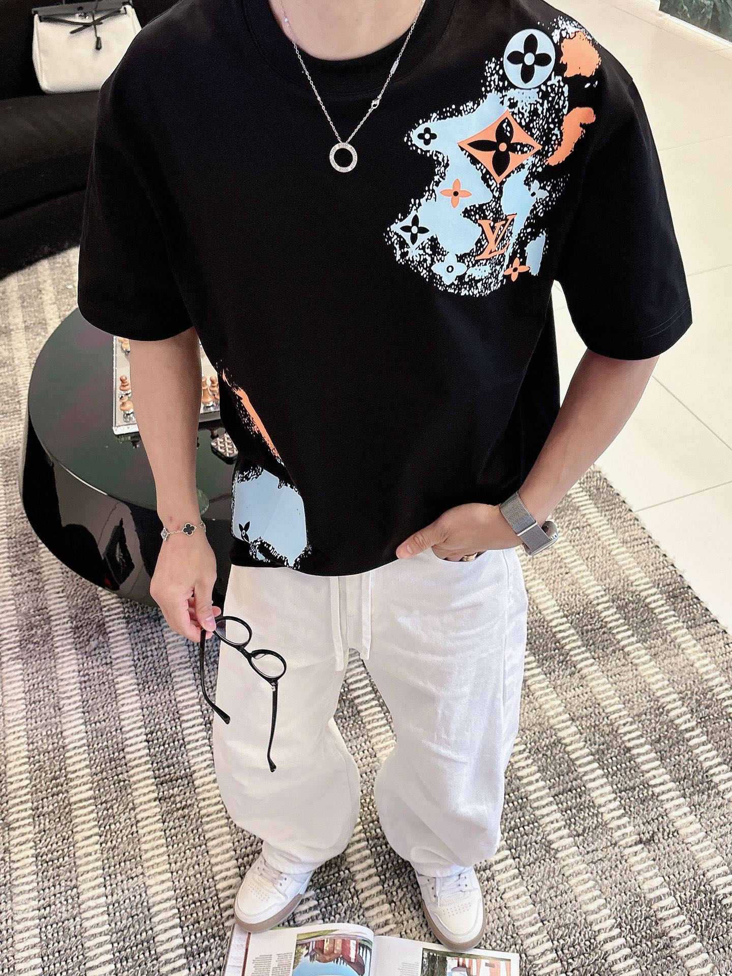 Louis Vuitton Basic Clothing Cotton Black M-l-xl