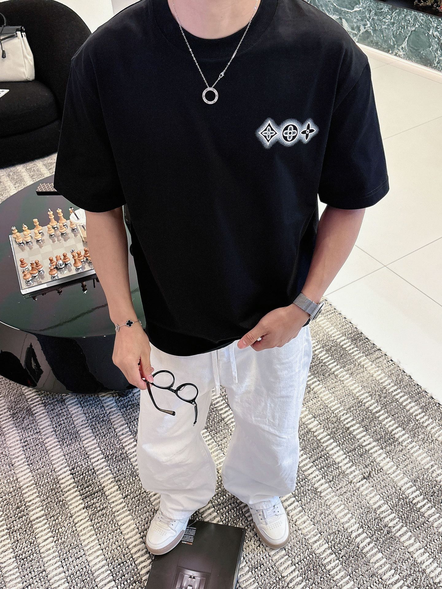 Louis Vuitton Basic Clothing Cotton Black M-l-xl