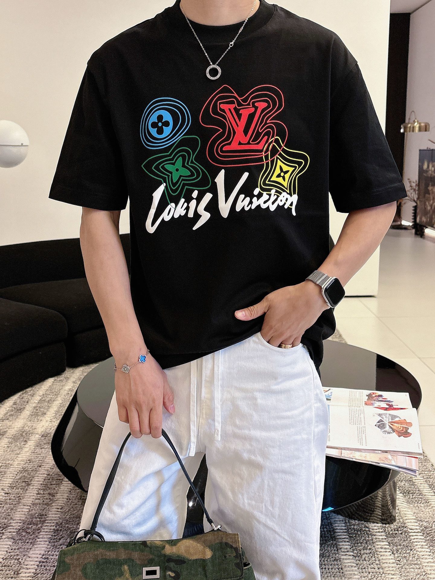 Louis Vuitton Basic Clothing Cotton Black M-l-xl