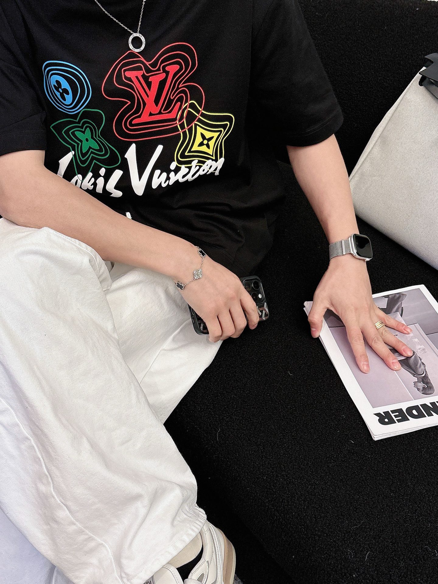 Louis Vuitton Basic Clothing Cotton Black M-l-xl