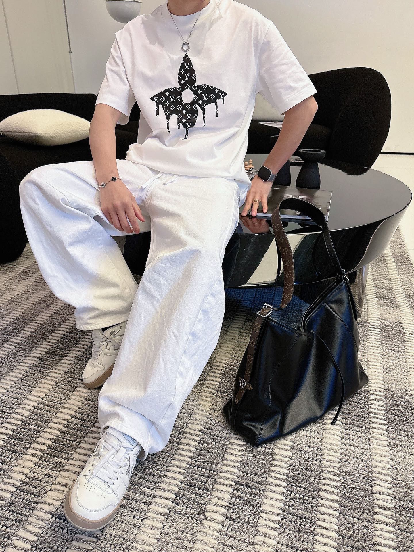 Louis Vuitton Basic Clothing Cotton Black M-l-xl