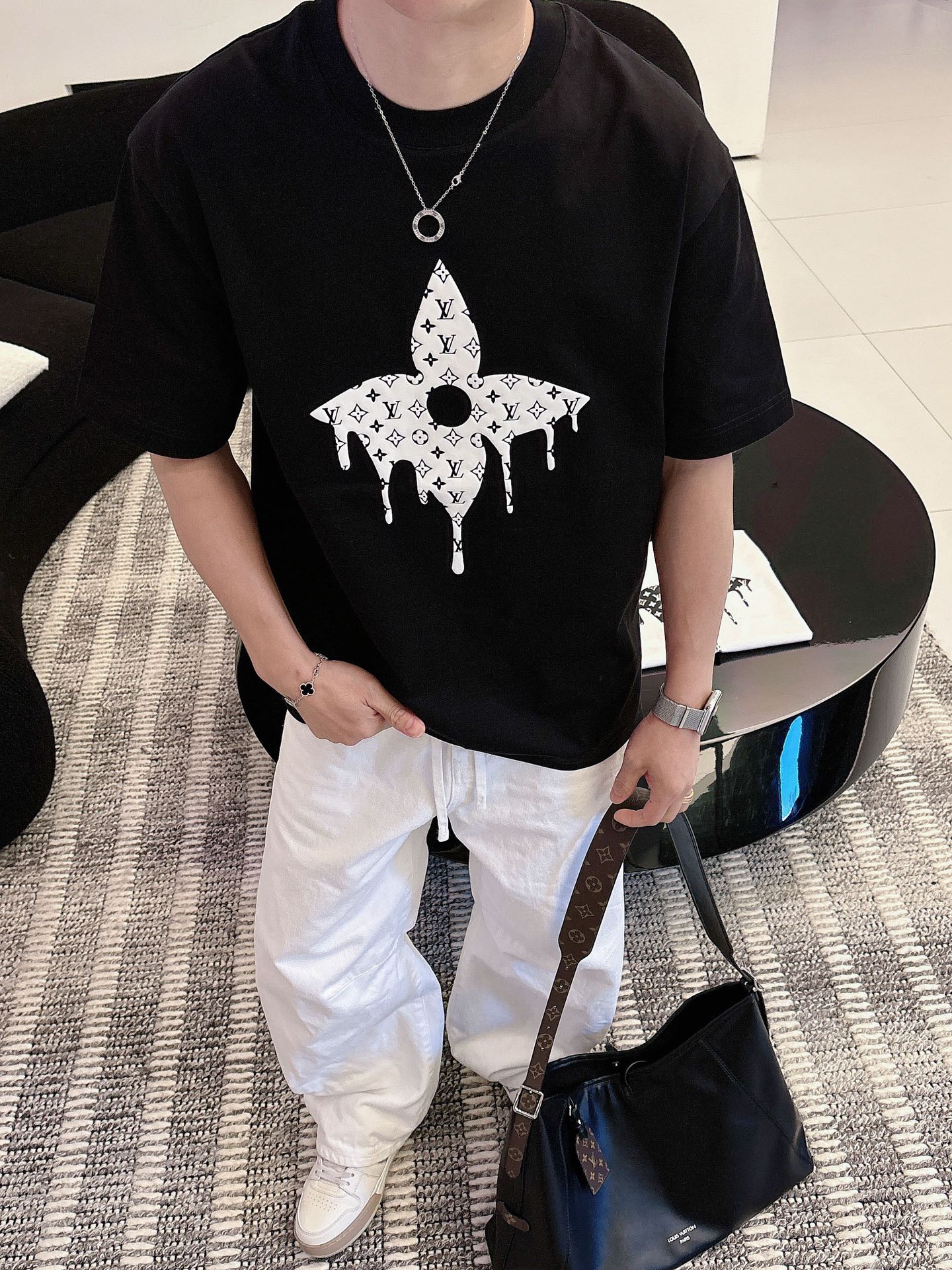 Louis Vuitton Basic Clothing Cotton Black M-l-xl