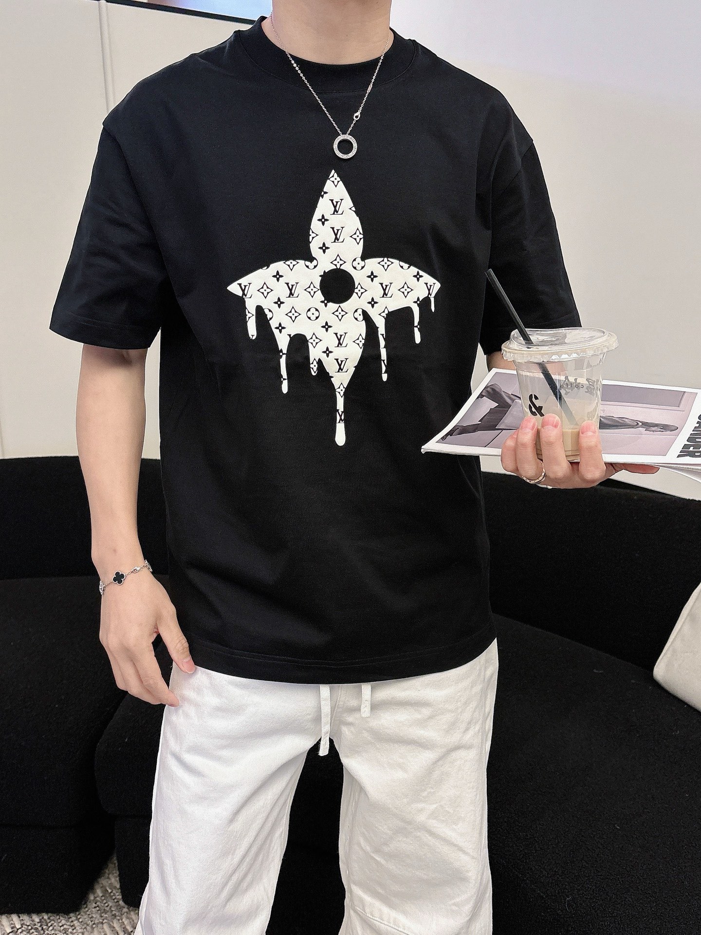 Louis Vuitton Basic Clothing Cotton Black M-l-xl