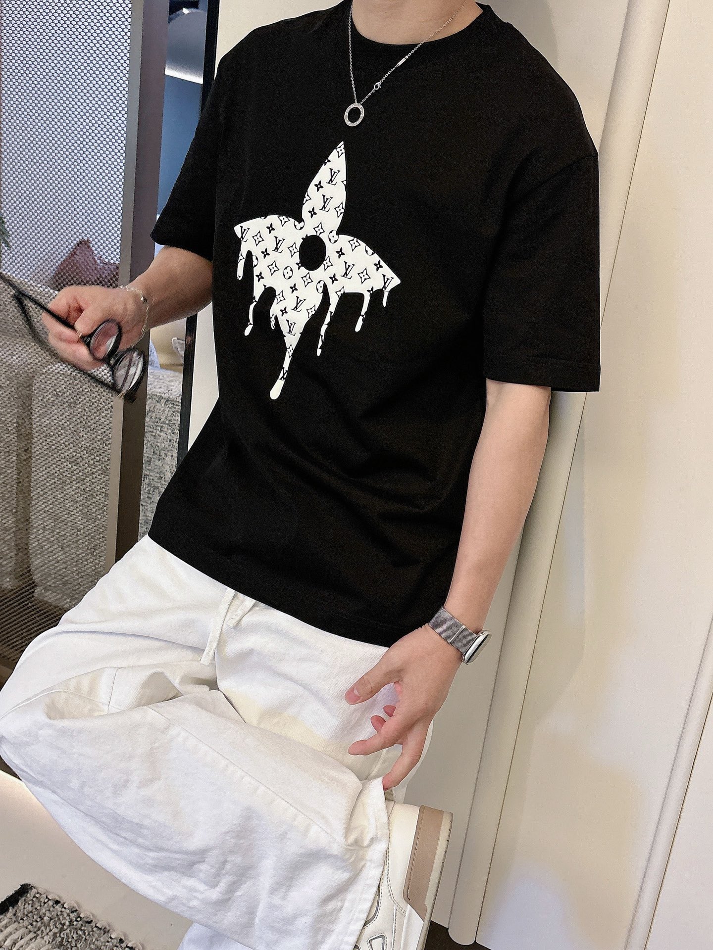 Louis Vuitton Basic Clothing Cotton Black M-l-xl