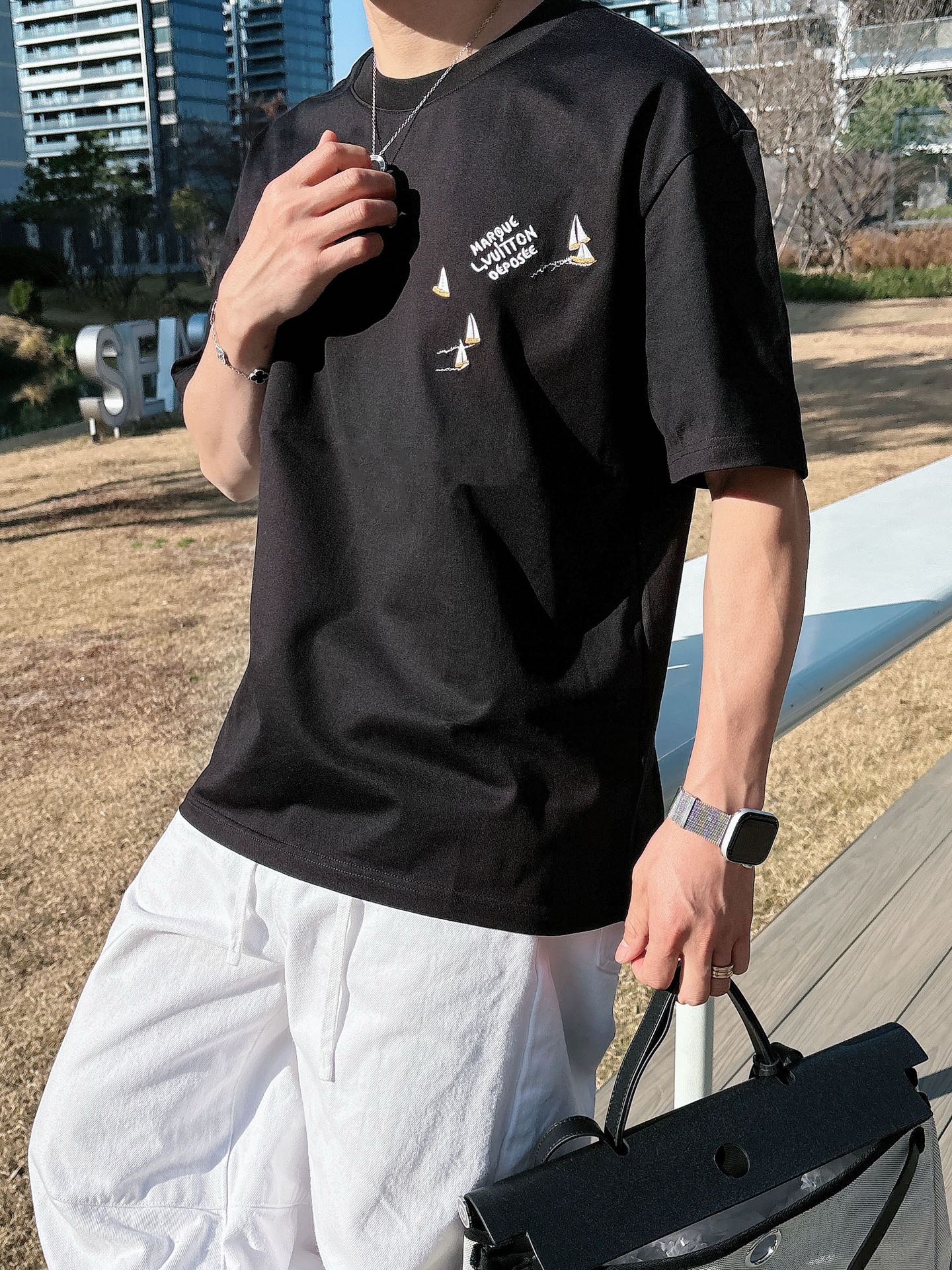 Louis Vuitton Basic Clothing Cotton Black M-l-xl