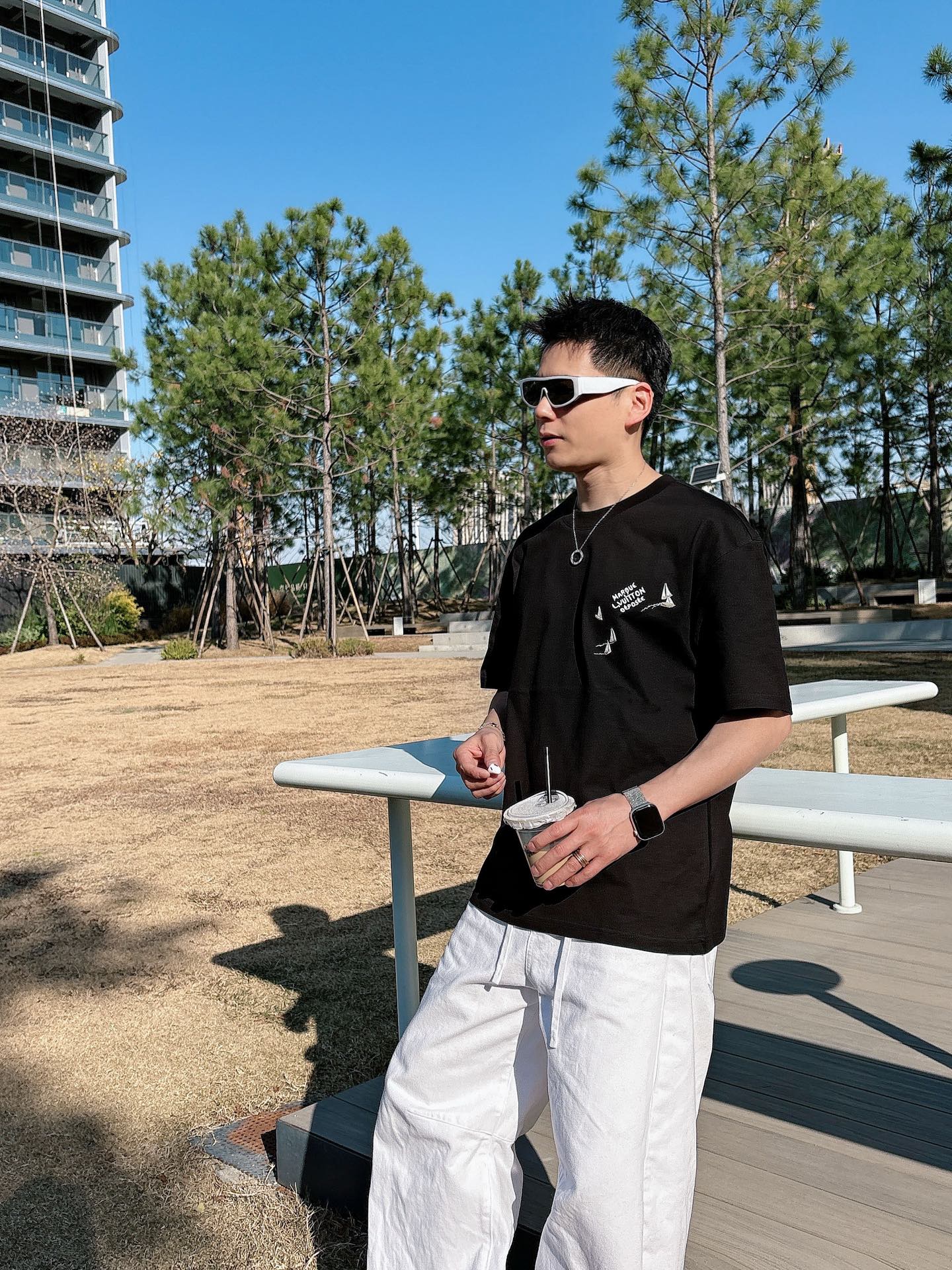Louis Vuitton Basic Clothing Cotton Black M-l-xl
