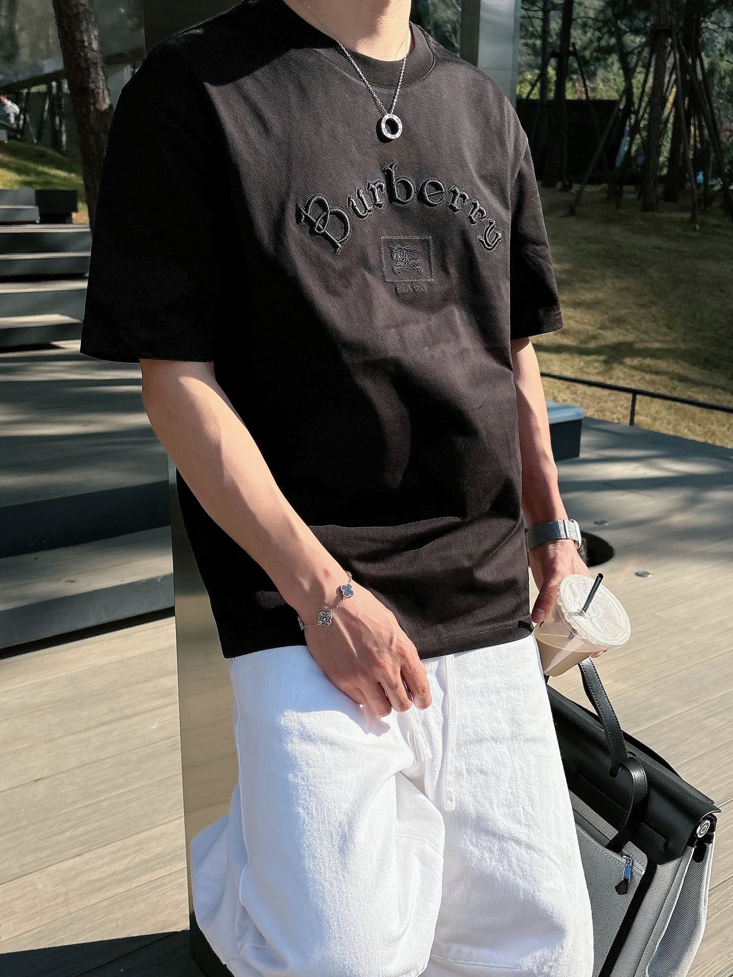 Burberry Basic Clothing Cotton Black M-l-xl