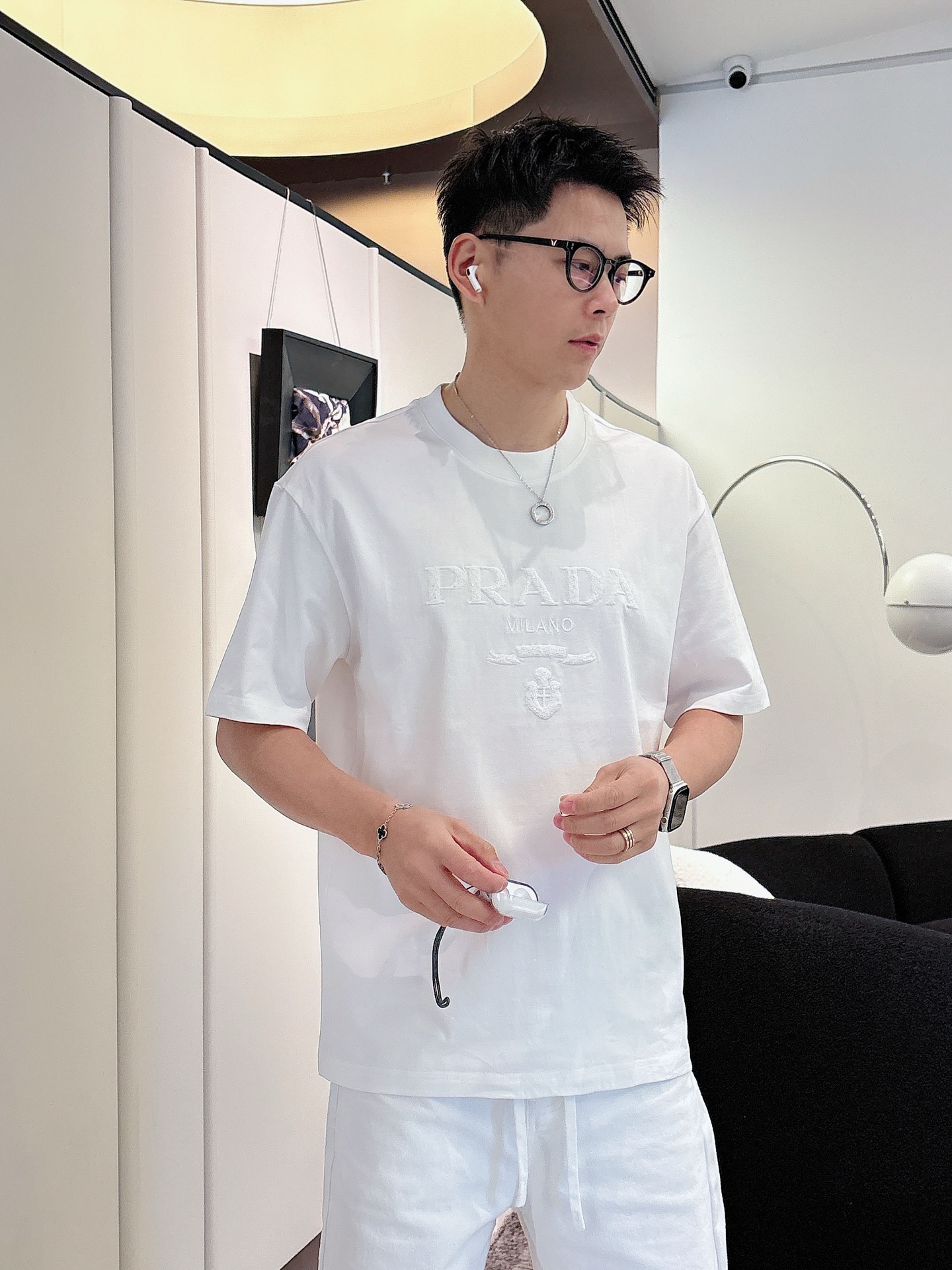 Prada Basic Clothing Cotton Black M-l-xl
