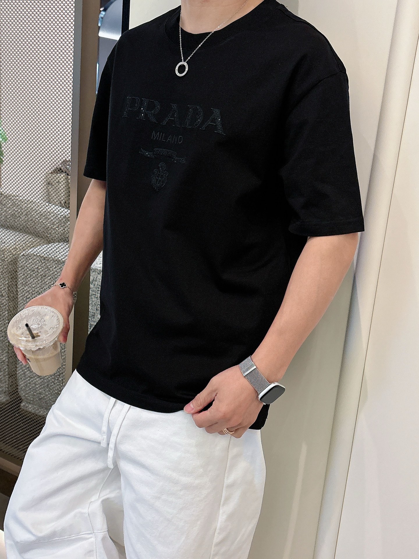 Prada Basic Clothing Cotton Black M-l-xl