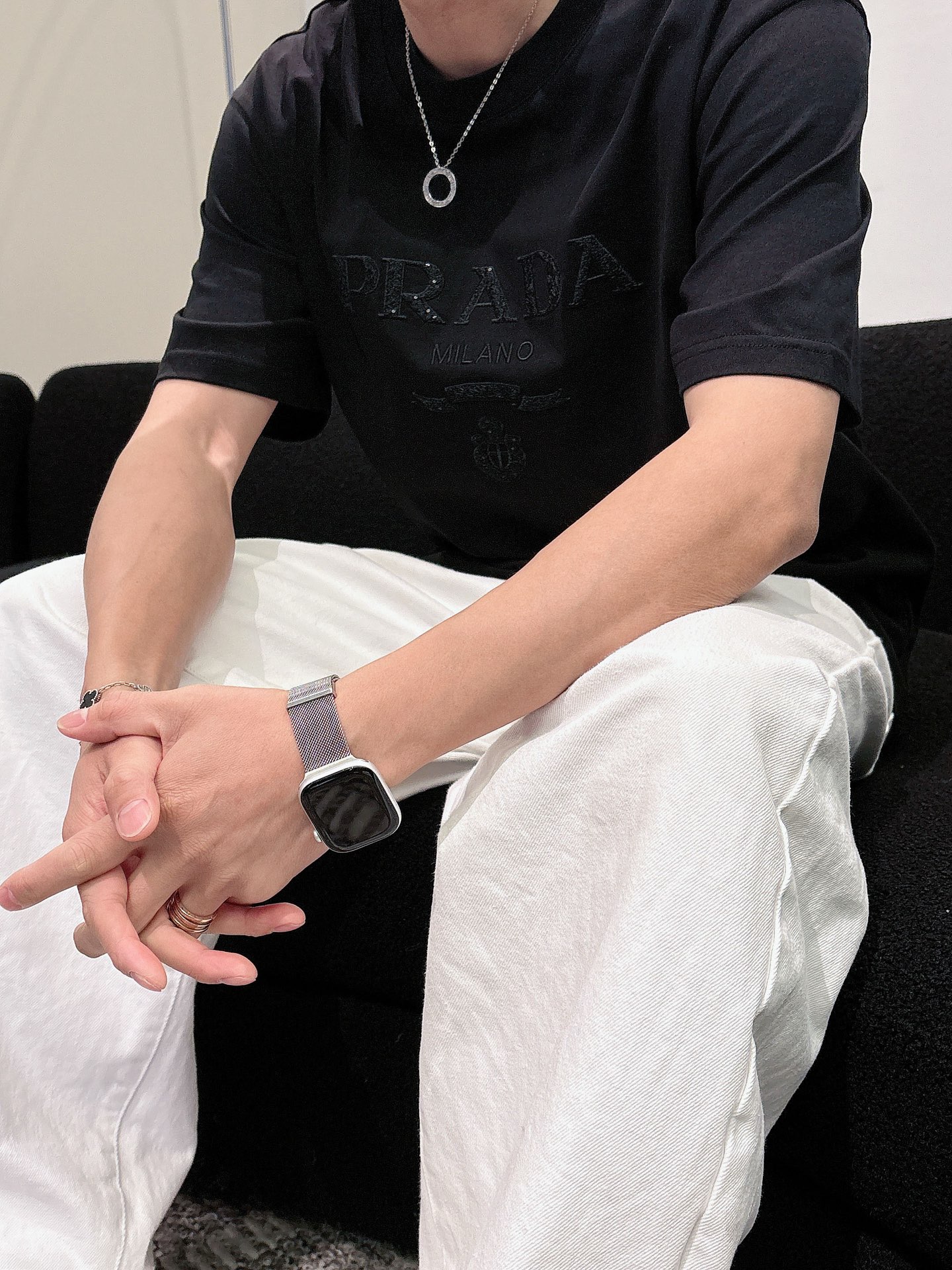 Prada Basic Clothing Cotton Black M-l-xl