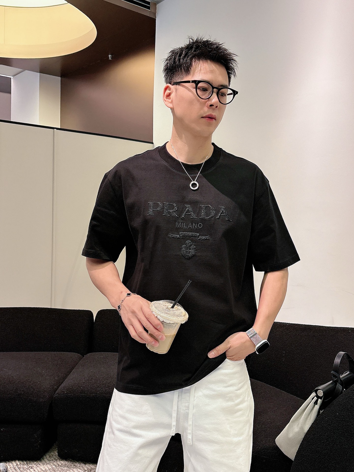 Prada Basic Clothing Cotton Black M-l-xl