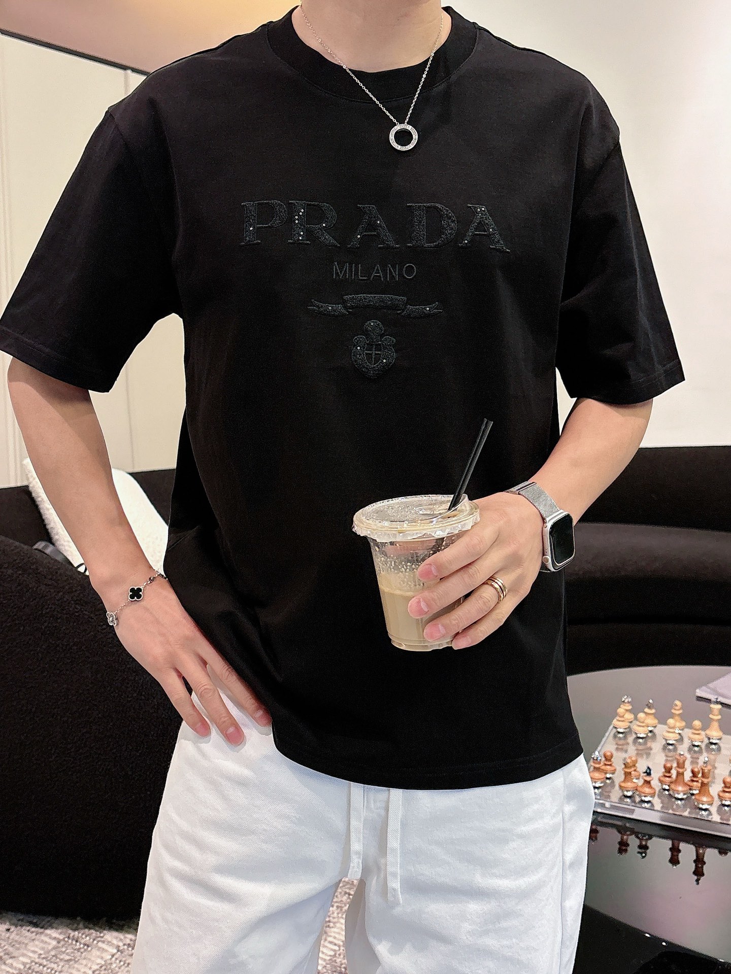Prada Basic Clothing Cotton Black M-l-xl