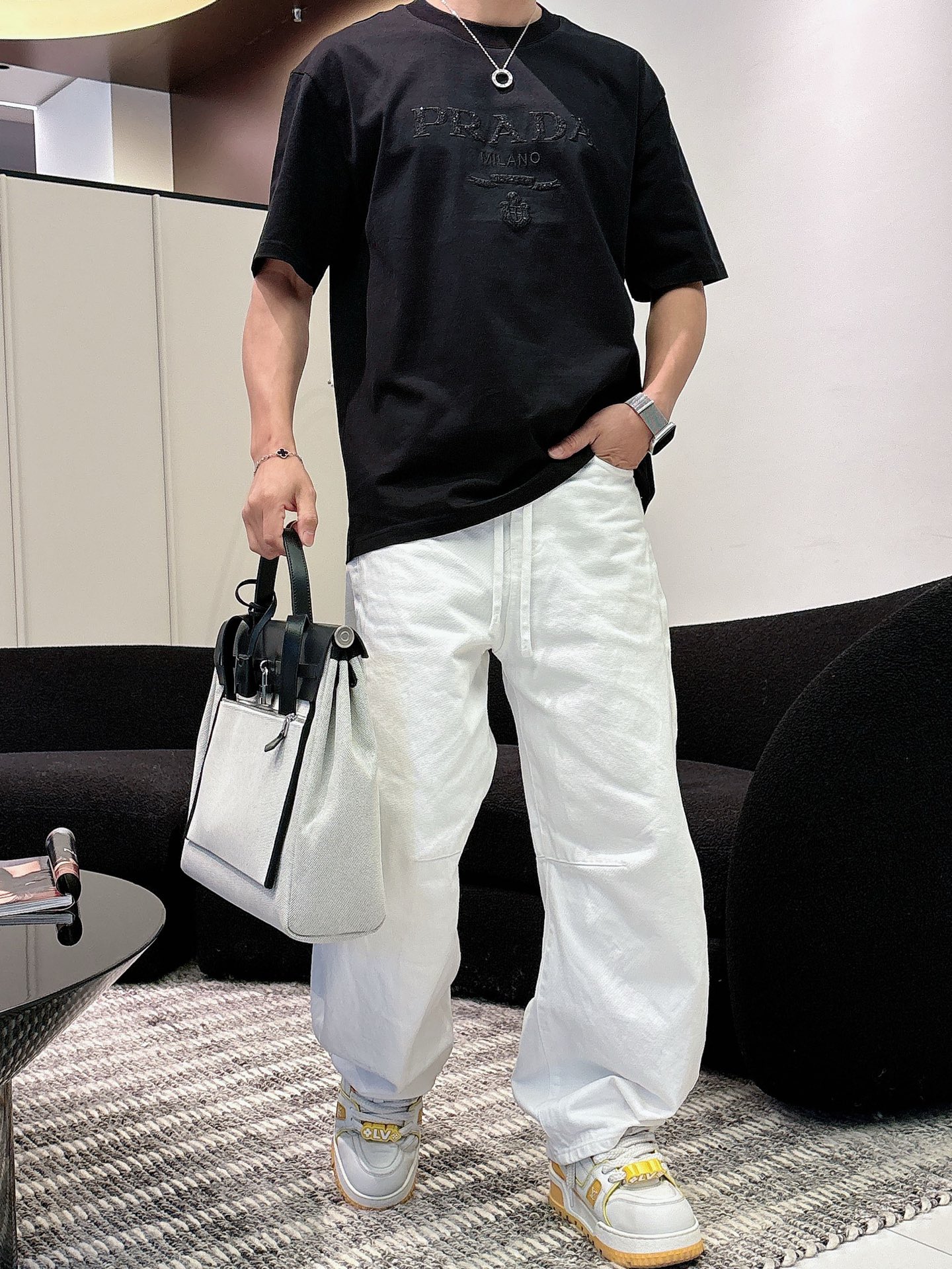 Prada Basic Clothing Cotton Black M-l-xl