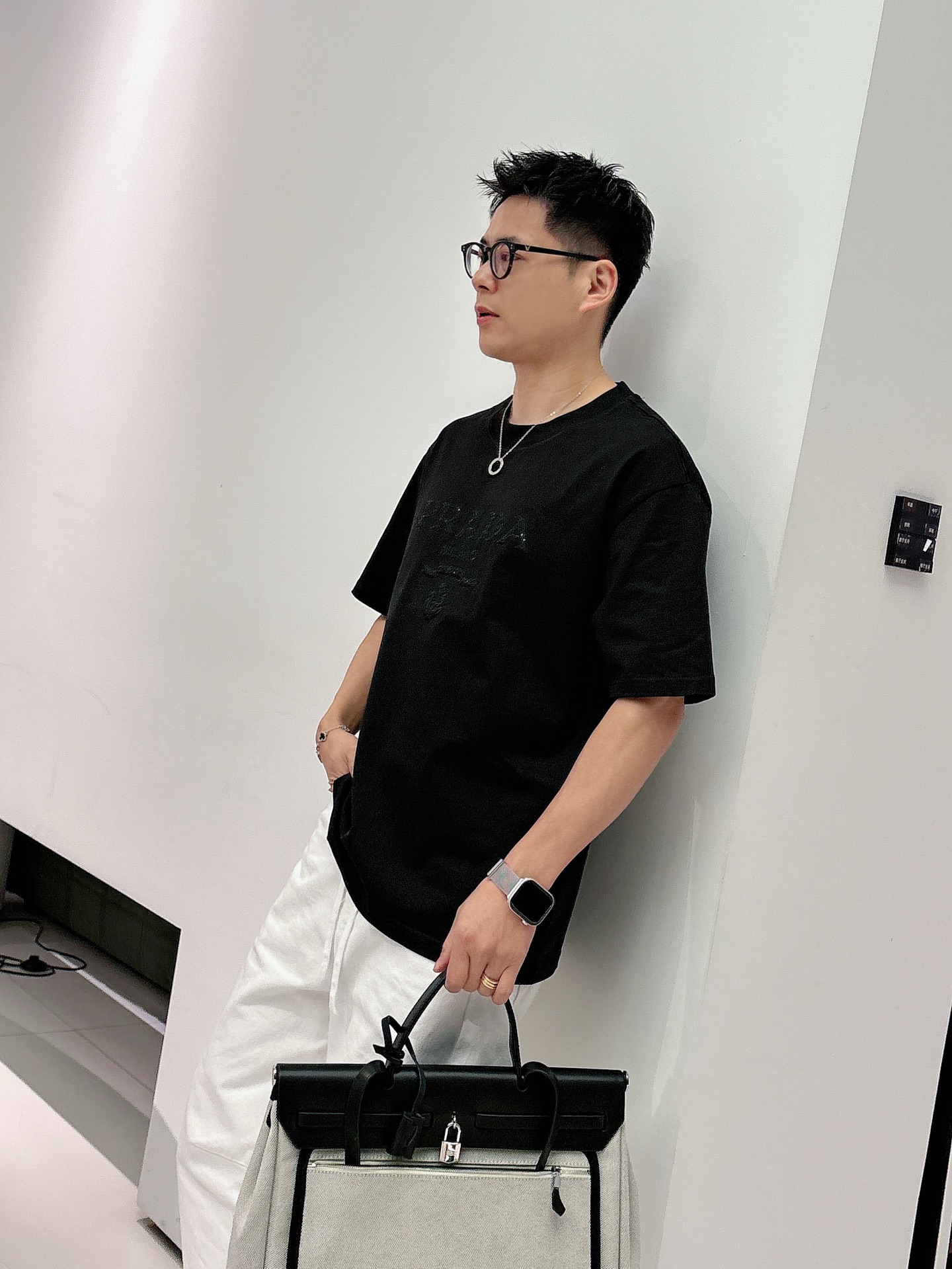 Prada Basic Clothing Cotton Black M-l-xl
