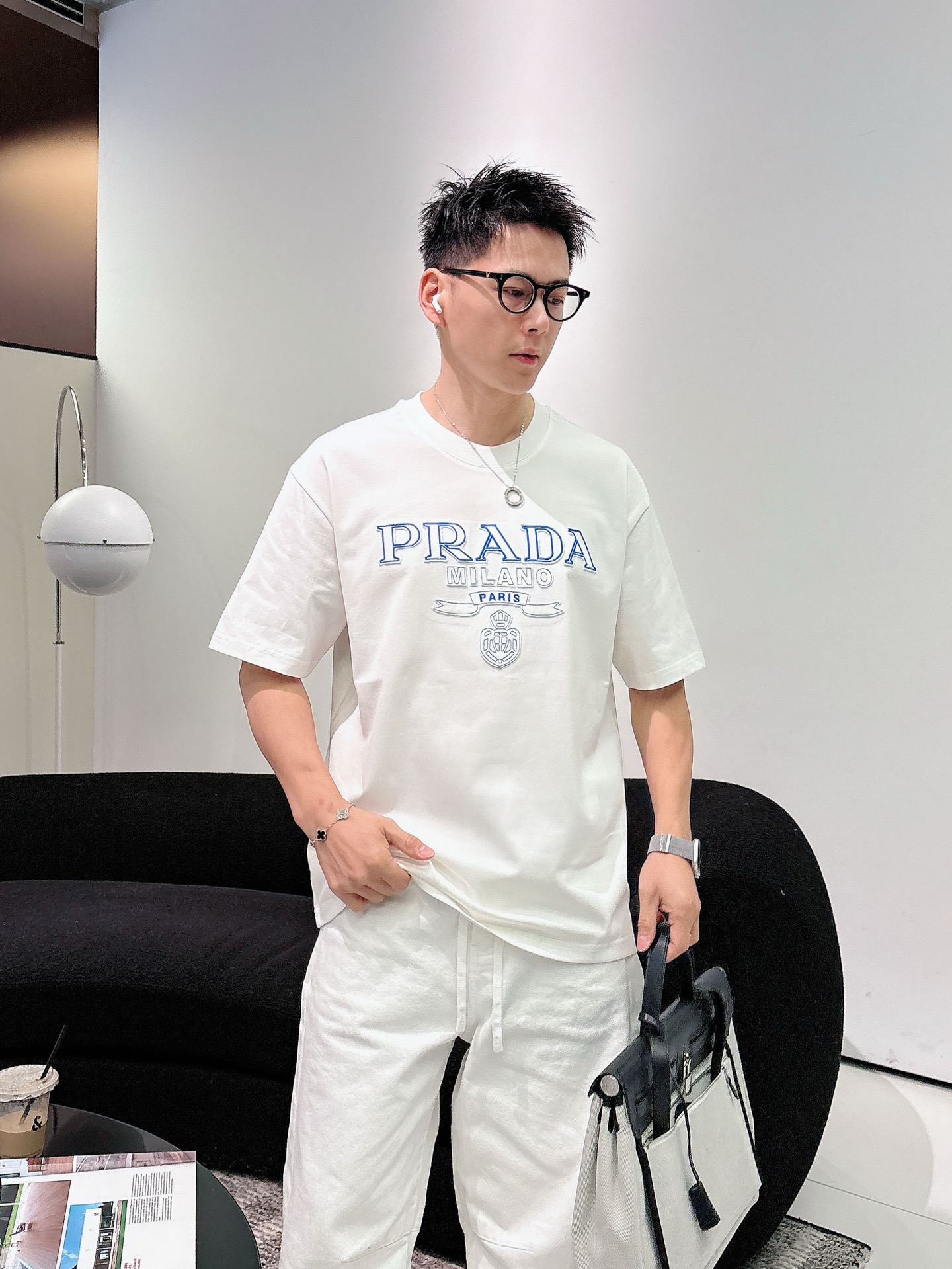 Prada Basic Clothing Cotton Black M-l-xl