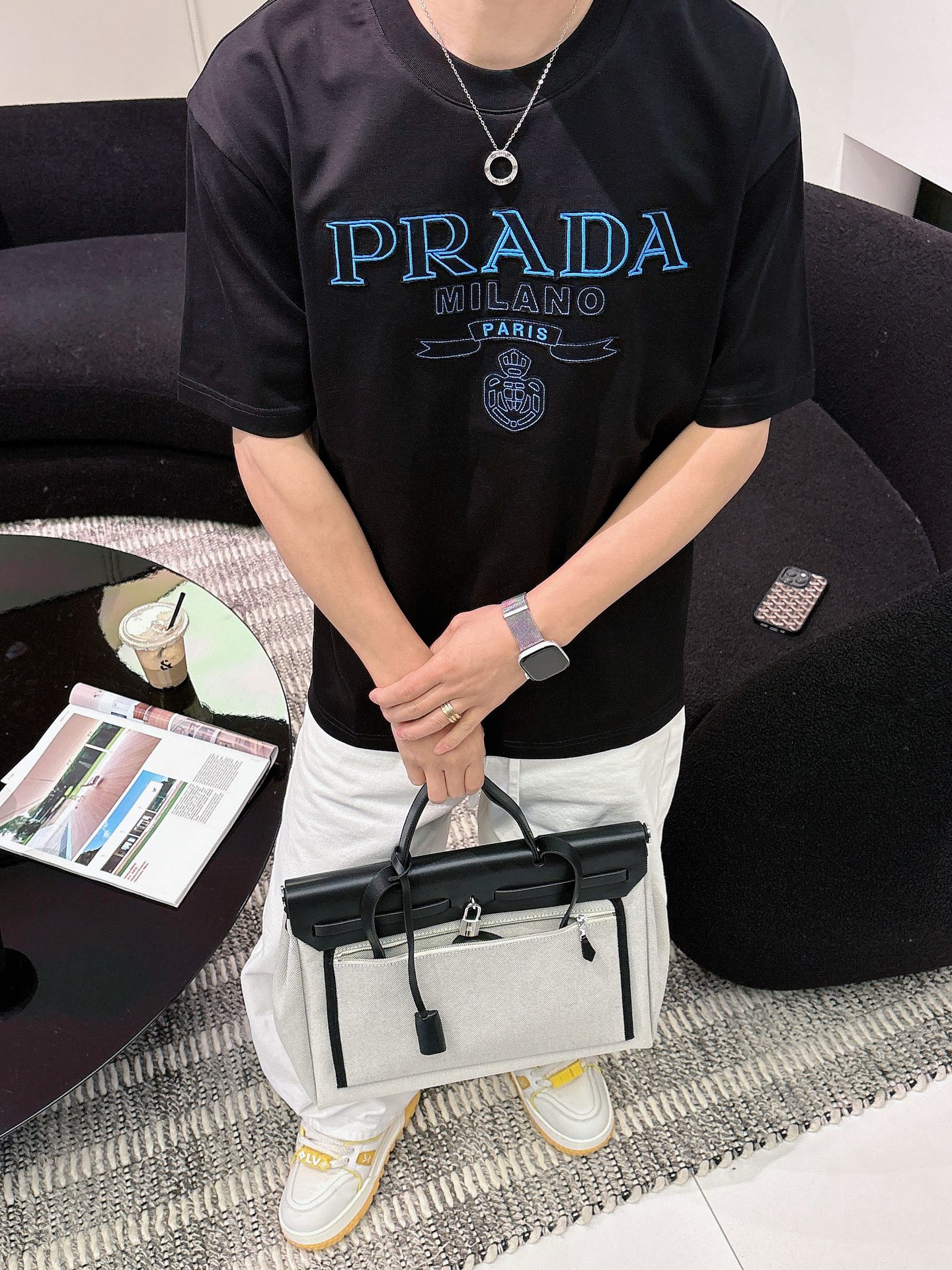 Prada Basic Clothing Cotton Black M-l-xl