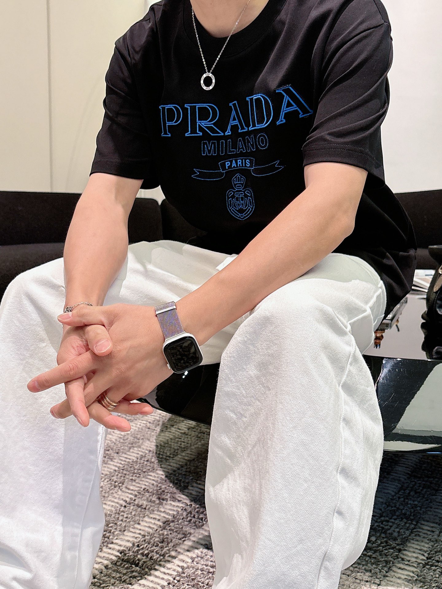 Prada Basic Clothing Cotton Black M-l-xl