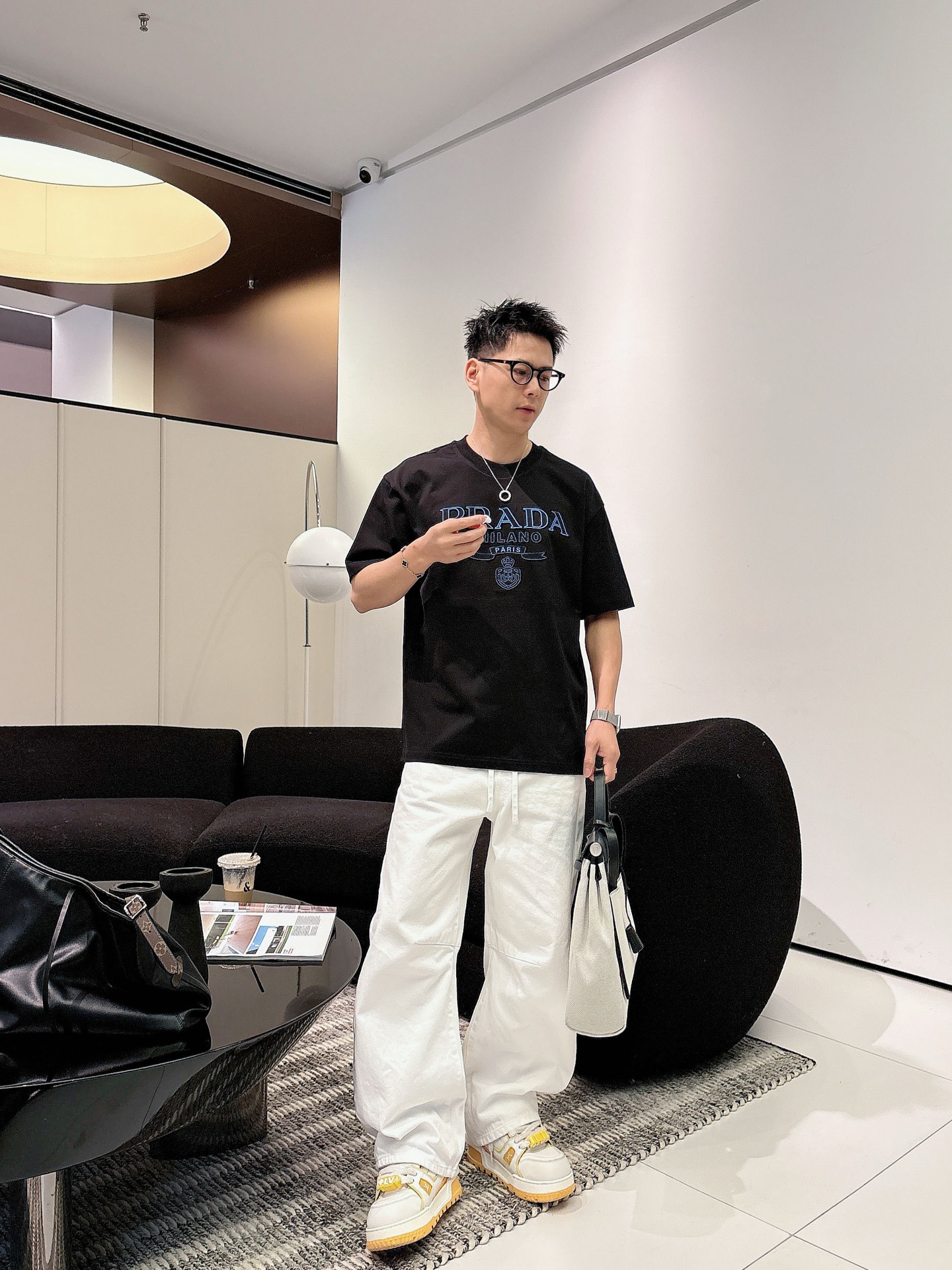 Prada Basic Clothing Cotton Black M-l-xl