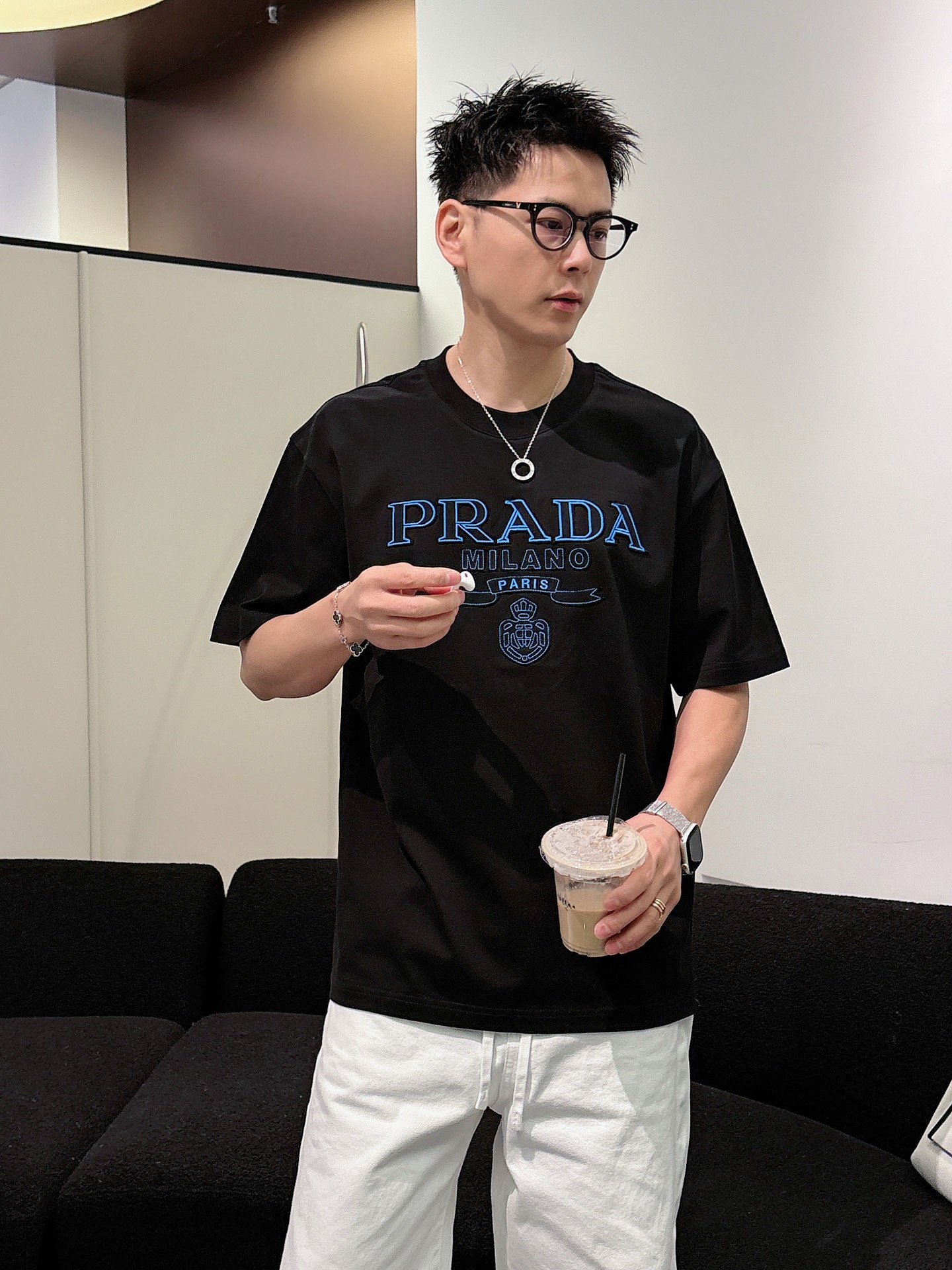 Prada Basic Clothing Cotton Black M-l-xl