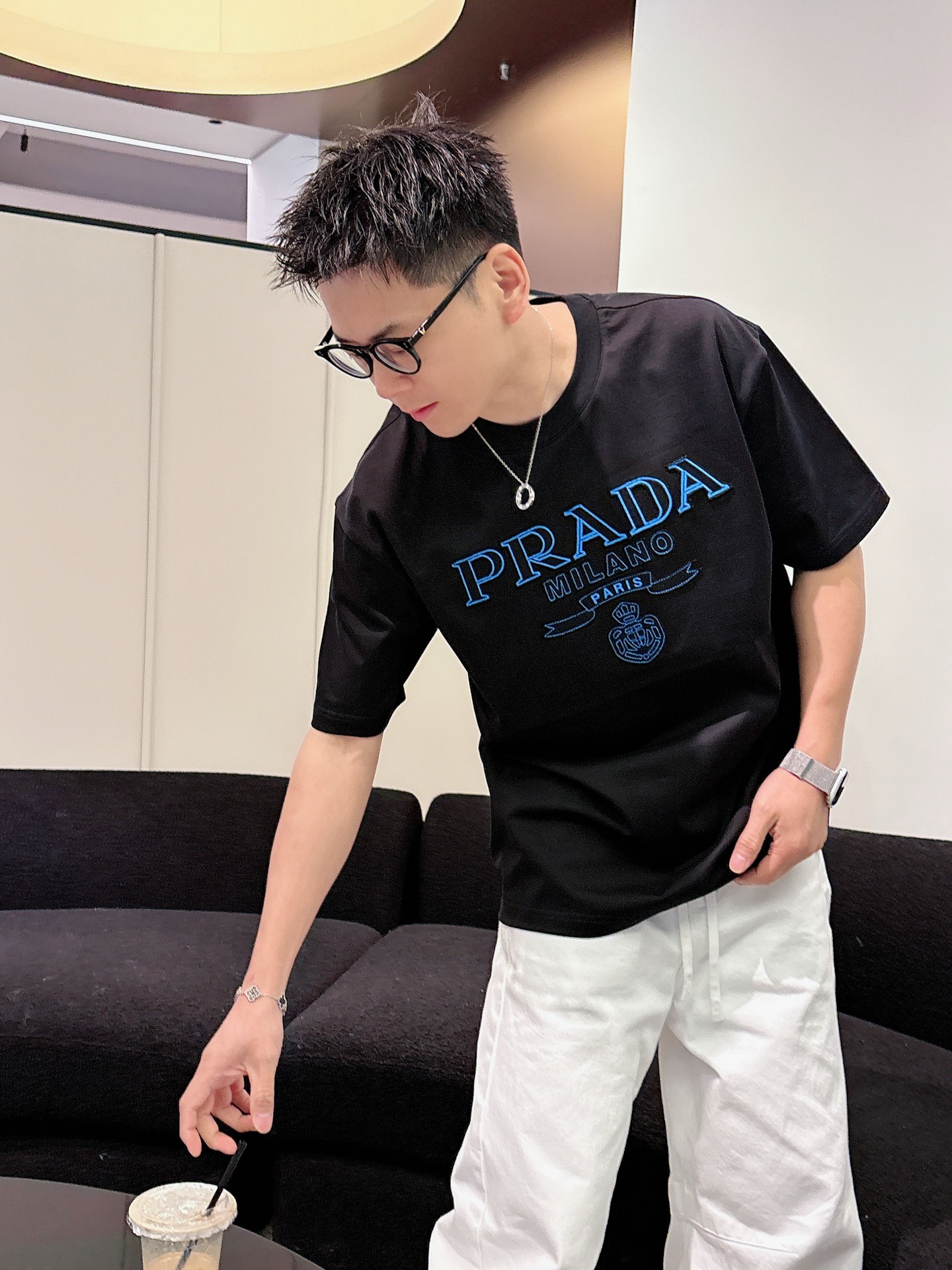 Prada Basic Clothing Cotton Black M-l-xl