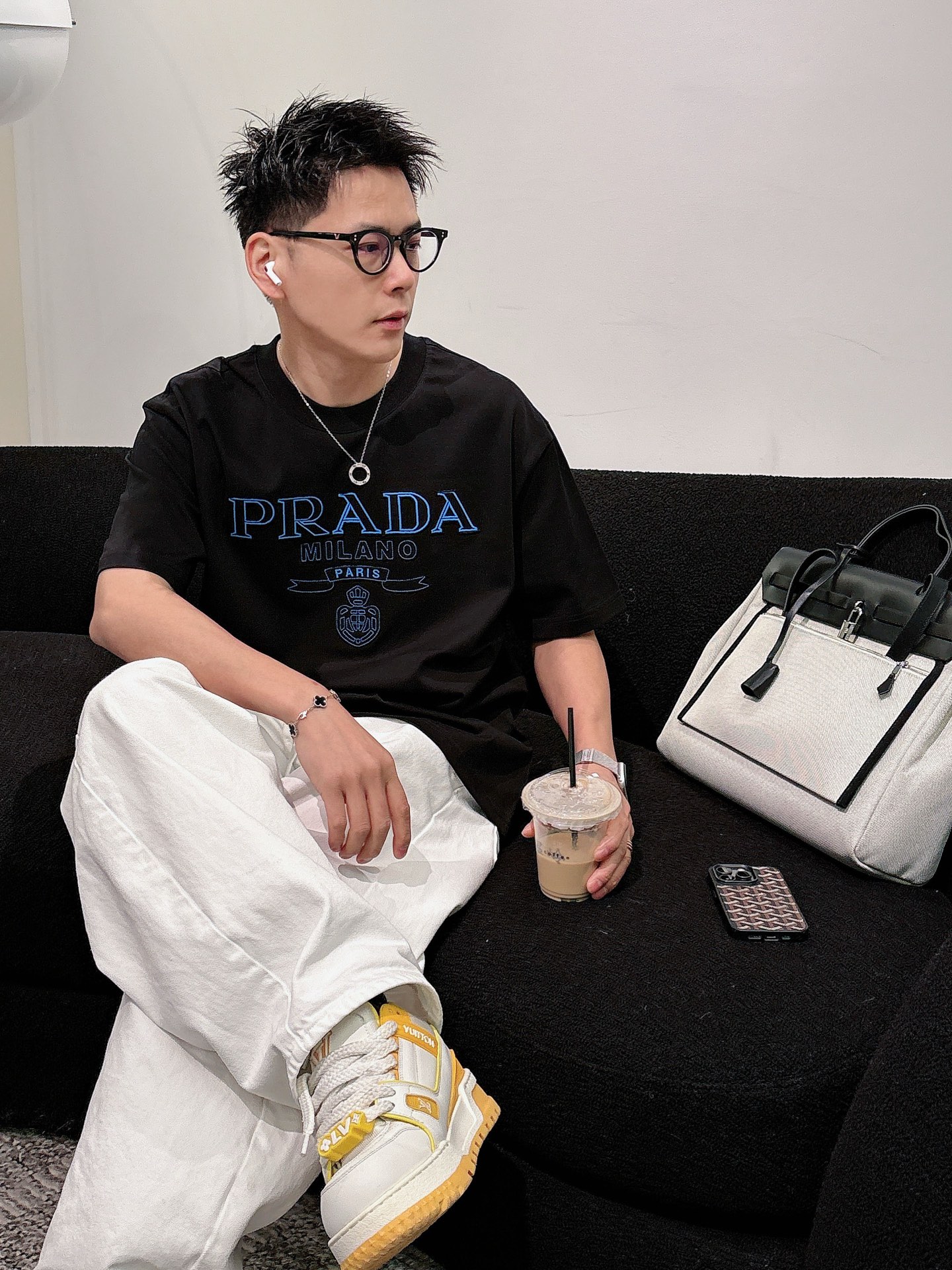 Prada Basic Clothing Cotton Black M-l-xl