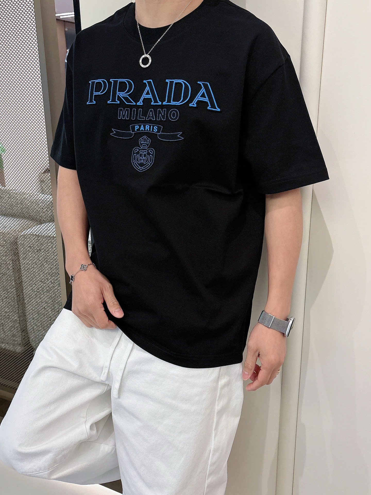Prada Basic Clothing Cotton Black M-l-xl