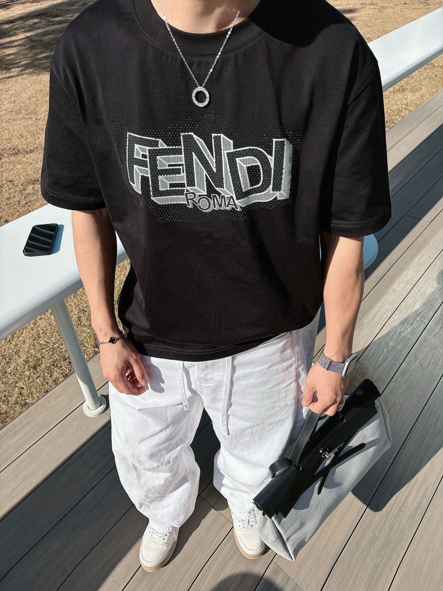Fendi Basic Clothing Cotton Black M-l-xl