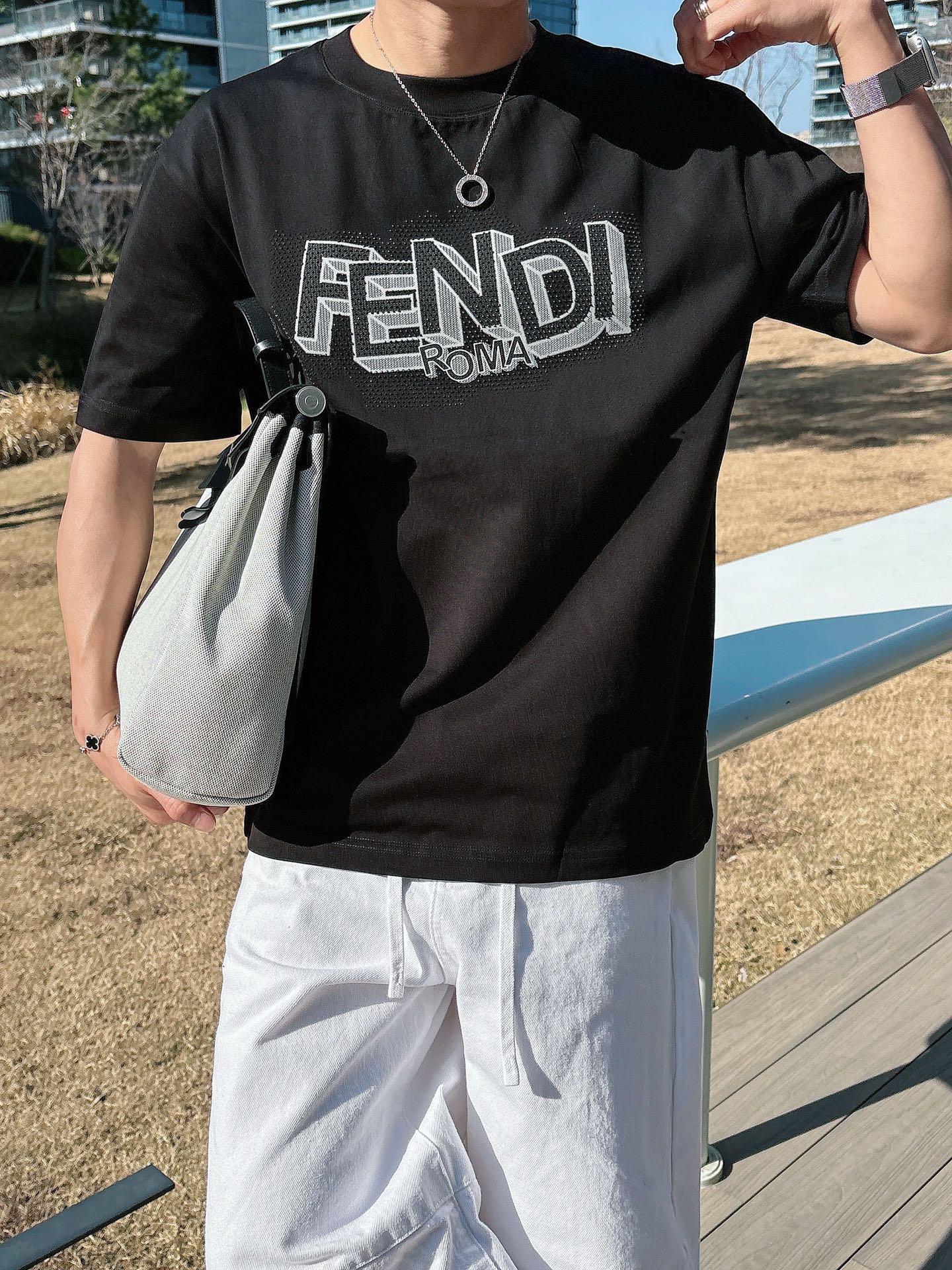 Fendi Basic Clothing Cotton Black M-l-xl