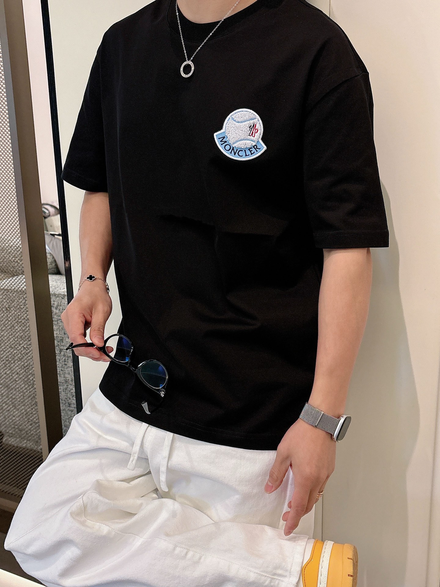 Moncler Basic Clothing Cotton Black M-l-xl