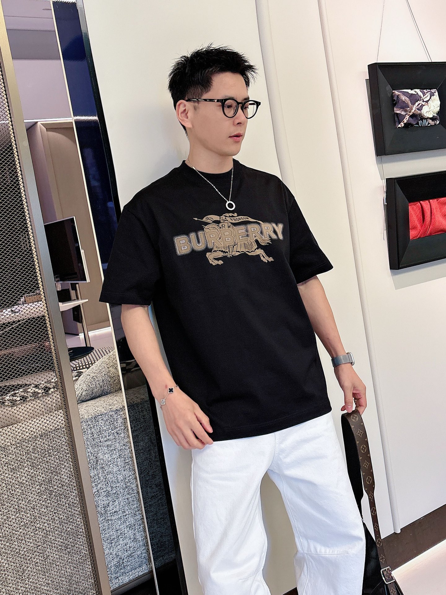 Burberry Basic Clothing Cotton Black M-l-xl