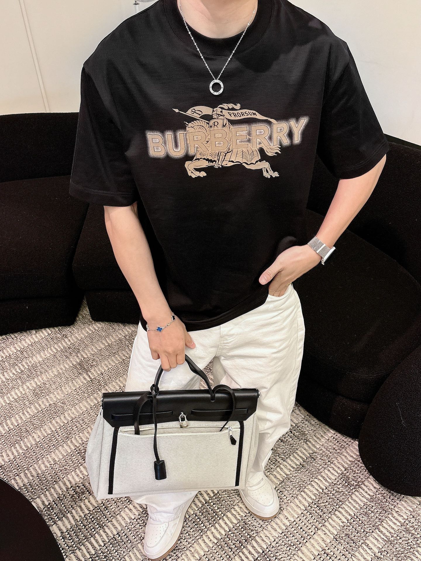 Burberry Basic Clothing Cotton Black M-l-xl