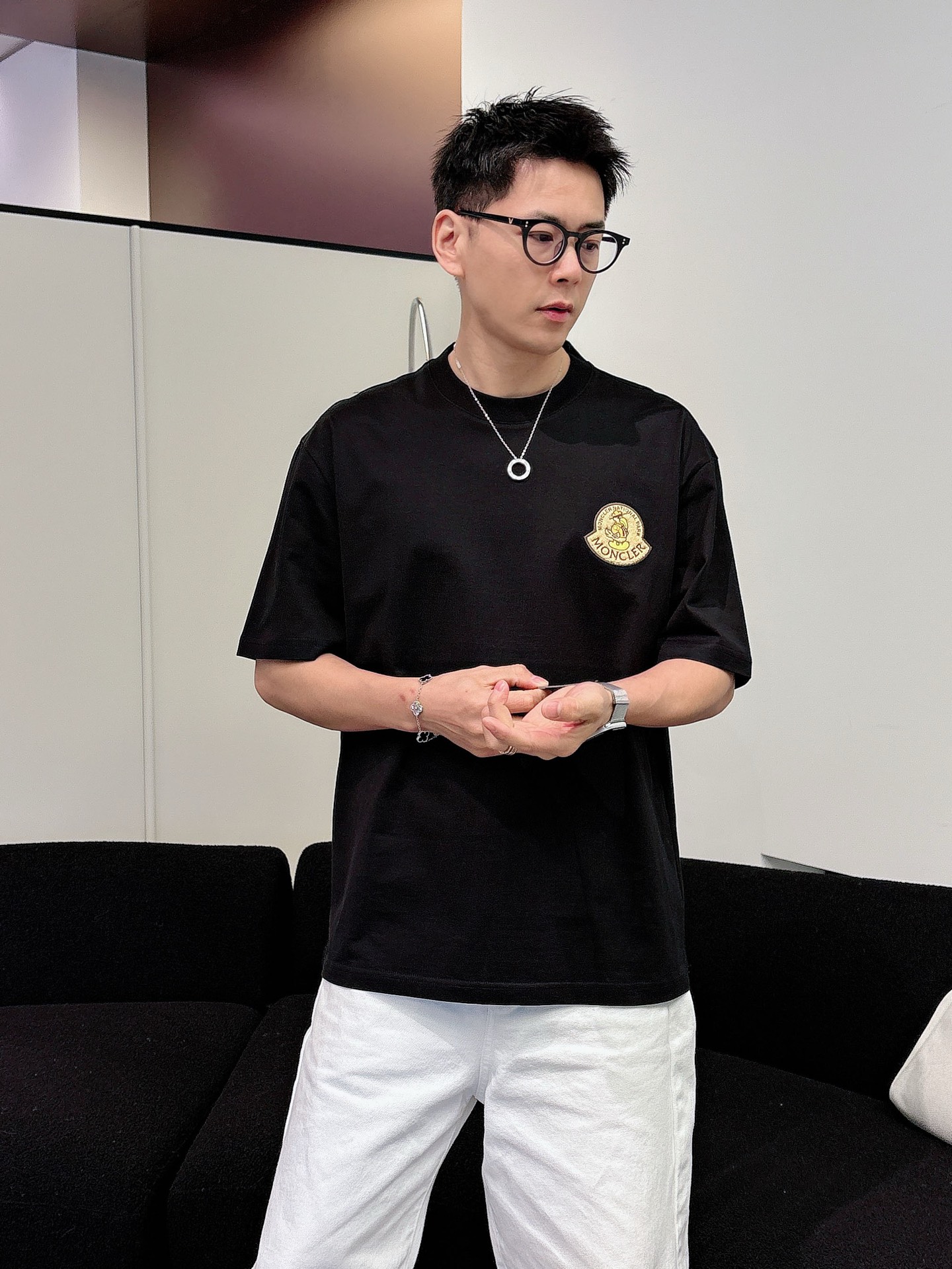 Moncler Basic Clothing Cotton Black M-l-xl