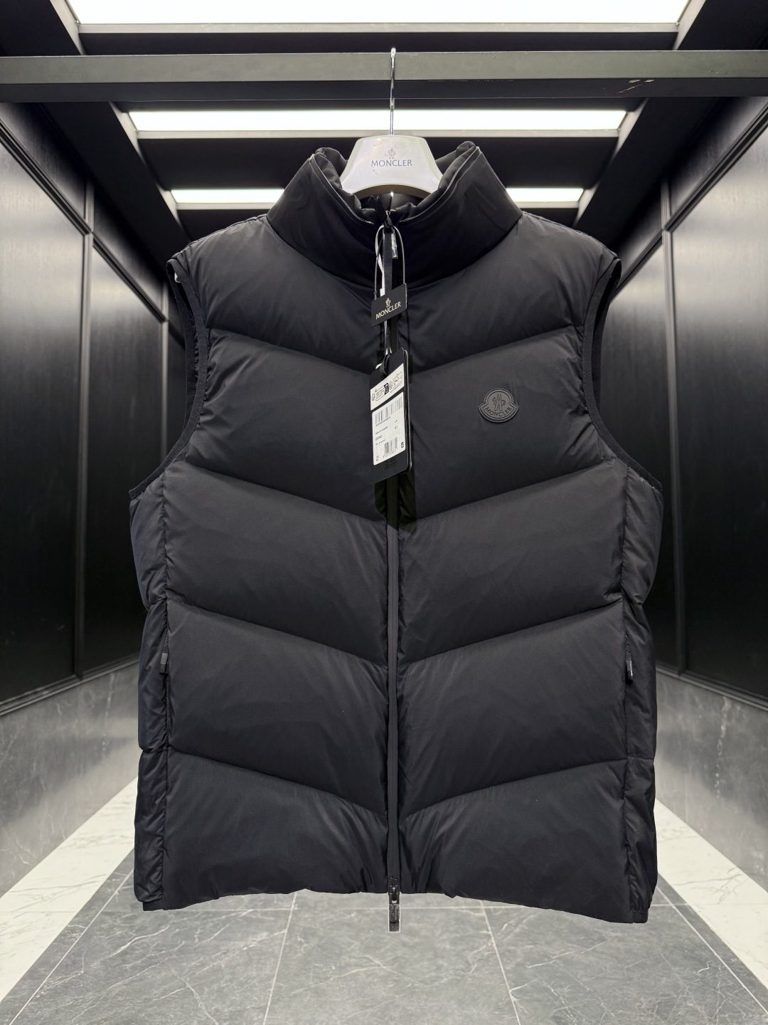 Moncler Male Down Vest Goose Down Black Hooded S-m-l
