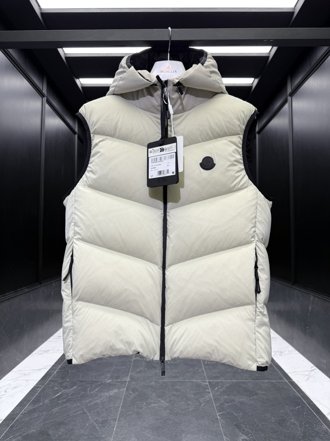 Moncler Male Down Vest Goose Down Black Hooded S-m-l
