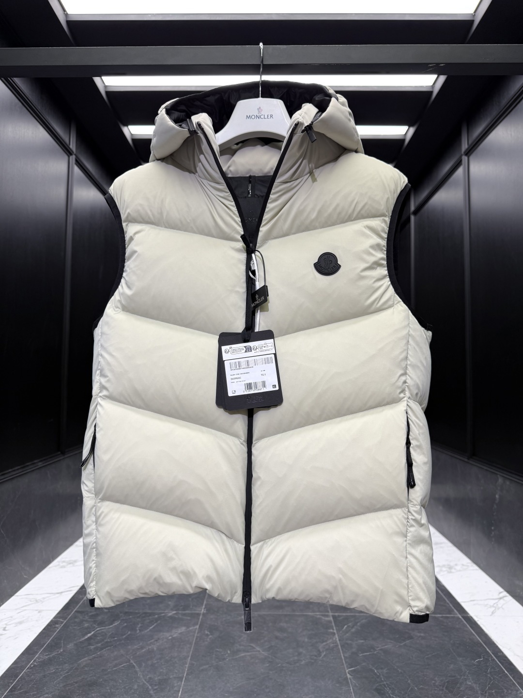 Moncler Male Down Vest Goose Down Black Hooded S-m-l