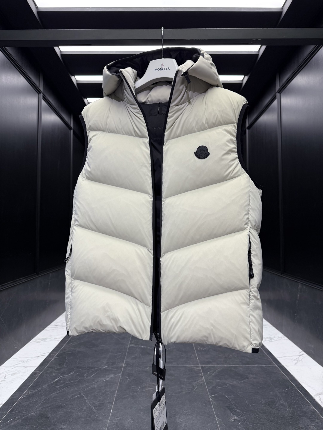 Moncler Male Down Vest Goose Down Black Hooded S-m-l